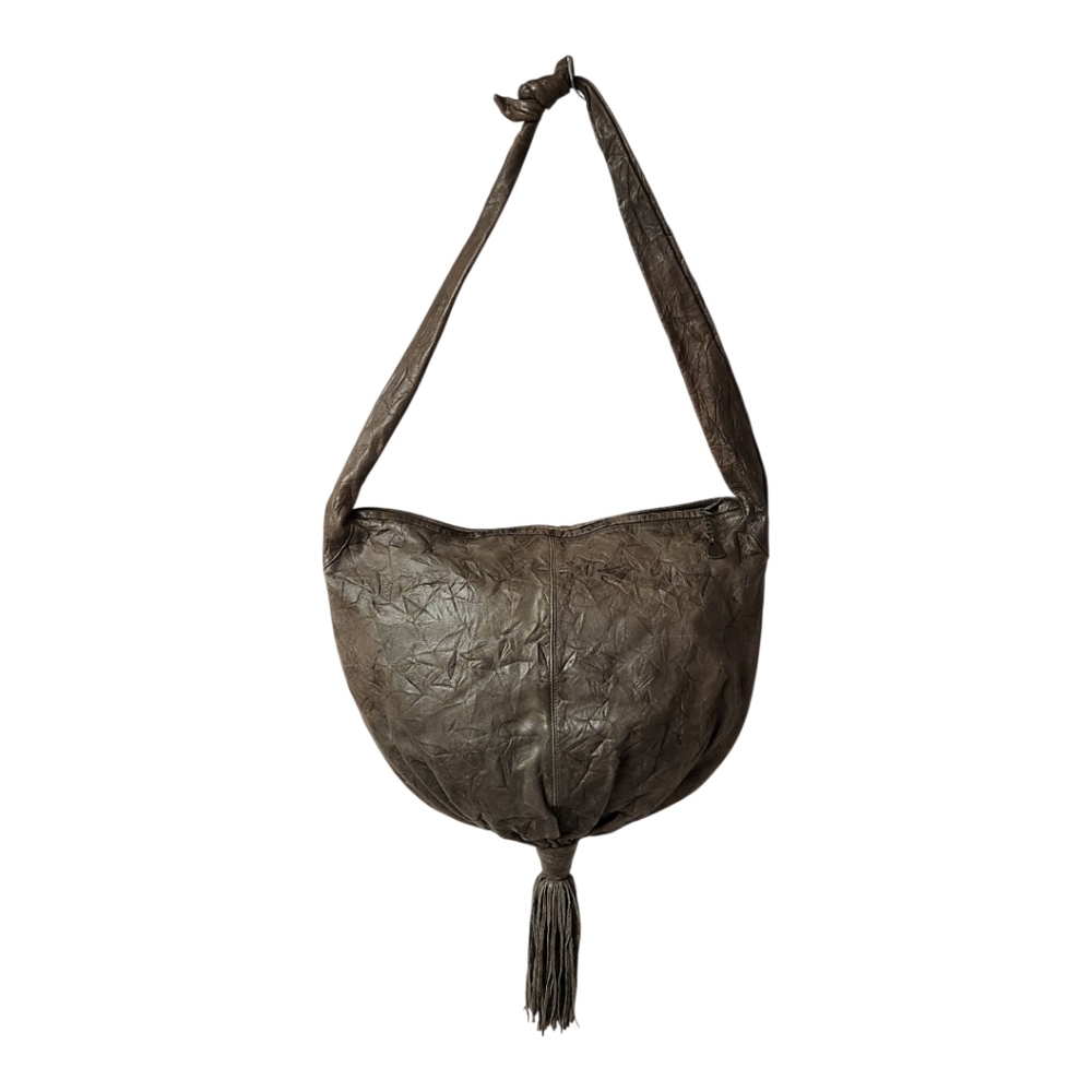Vintage 1980's Brio! Large Leather Hippie Purse - Picture 10 of 10